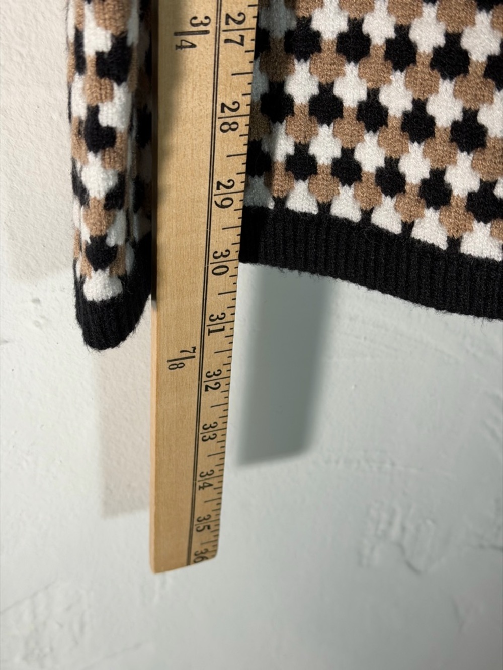 Show Me Your Mumu Black, Cream & Brown Houndstooth Knit Mini Sweater Dress - Picture 13 of 16